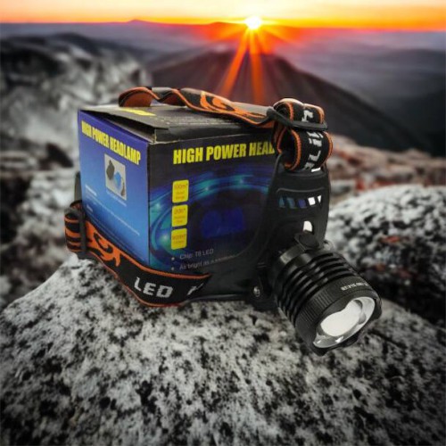 Ліхтар налобний Police BL-2189 T6 (MicroUSB), універсальний, з оптичним зумом, водонепроникний ліхтар