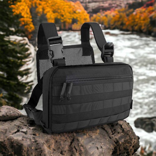 Тактична нагрудна сумка з Cordura 1000D, розгрузка чоловіча чорна