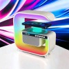 Нічний акумуляторний RGB G3 з бездротовою зарядкою 15W і Bluetooth колонкою 3W Настільна смарт лампа