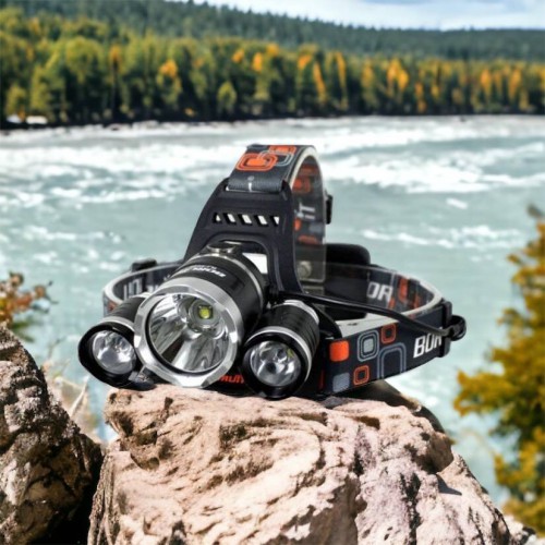 Ліхтар Police 3000-T6+2XPE (2х18650, 5 режимів, Zoom, 1500 люмен), Налобний ліхтар з лінзою