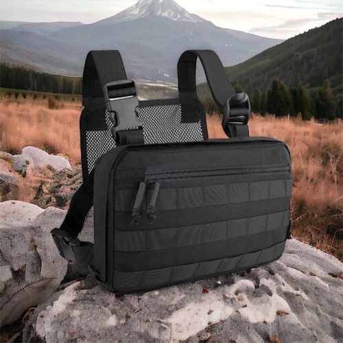 Тактична нагрудна сумка з Cordura 1000D, розгрузка чоловіча чорна
