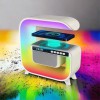 Нічний акумуляторний RGB G3 з бездротовою зарядкою 15W і Bluetooth колонкою 3W Настільна смарт лампа