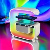 Нічний акумуляторний RGB G3 з бездротовою зарядкою 15W і Bluetooth колонкою 3W Настільна смарт лампа