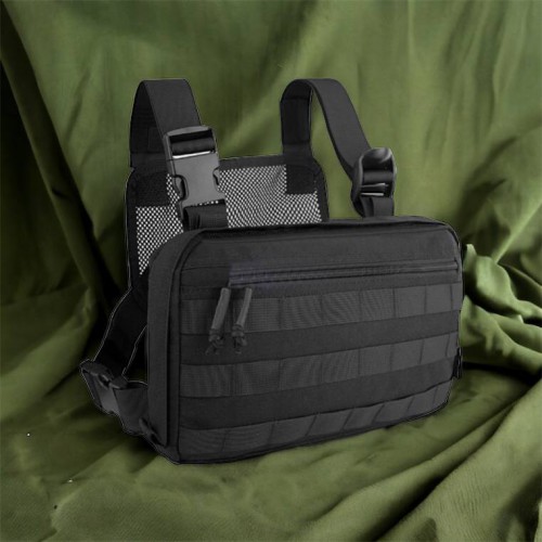 Тактична нагрудна сумка з Cordura 1000D, розгрузка чоловіча чорна