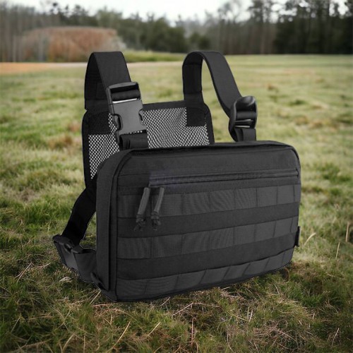 Тактична нагрудна сумка з Cordura 1000D, розгрузка чоловіча чорна