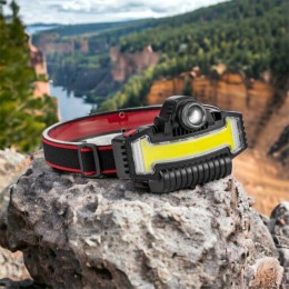 Налобний ліхтарик Bailong BL-W685-LTS+COB+RGB, 5 режимів, водостійкий, ударостійкий, USB кабель Type-c