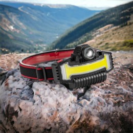 Налобний ліхтарик Bailong BL-W685-LTS+COB+RGB, 5 режимів, водостійкий, ударостійкий, USB кабель Type-c