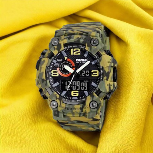 Годинник наручний чоловічий SKMEI 1520CMGN CAMO GREEN, годинник військовий чоловічий, для військовослужбовців. Колір: камуфляж