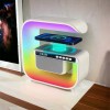 Нічний акумуляторний RGB G3 з бездротовою зарядкою 15W і Bluetooth колонкою 3W Настільна смарт лампа