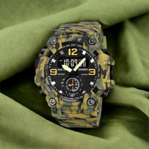 Годинник наручний чоловічий SKMEI 1965CMGN CAMO GREEN, військовий чоловічий наручний годинник зелений. Колір: камуфляж