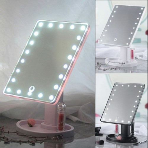Дзеркало для макіяжу з 16 LED підсвічуванням Mirror, косметичне дзеркало з підсвічуванням. Колір: рожевий