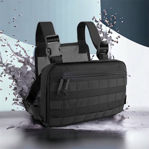 Тактична нагрудна сумка з Cordura 1000D, розгрузка чоловіча чорна