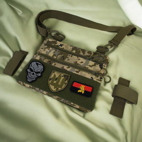 Сумка-кобура піксель камуфляж, тактична чоловіча наплічна сумка з тканини кордури AOR -1