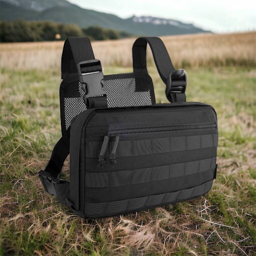 Тактична нагрудна сумка з Cordura 1000D, розгрузка чоловіча чорна