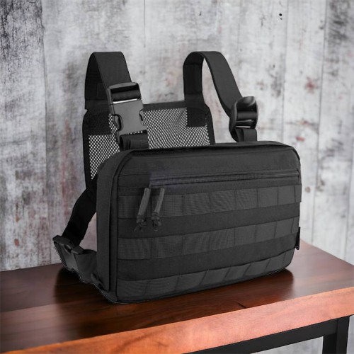 Тактична нагрудна сумка з Cordura 1000D, розгрузка чоловіча чорна