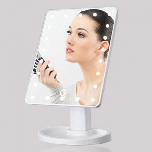 Дзеркало для макіяжу з 16 LED підсвічуванням Mirror, косметичне дзеркало з підсвічуванням. Колір: рожевий