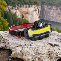 Налобний ліхтарик Bailong BL-W685-LTS+COB+RGB, 5 режимів, водостійкий, ударостійкий, USB кабель Type-c