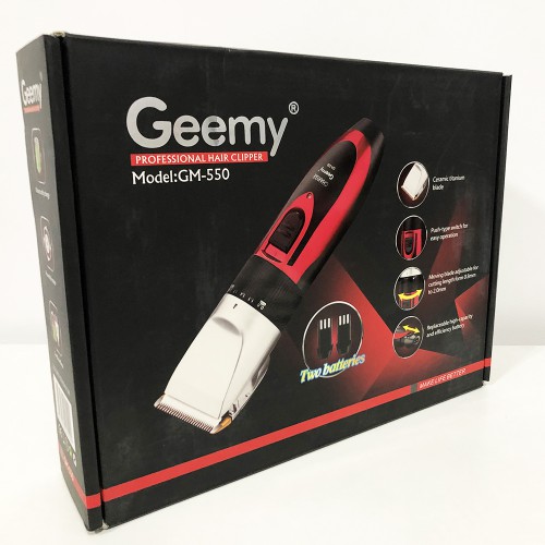 Професійна машинка для стрижки волосся GEMEI GM-550 з двома акумуляторами, Бритва триммер для бороди