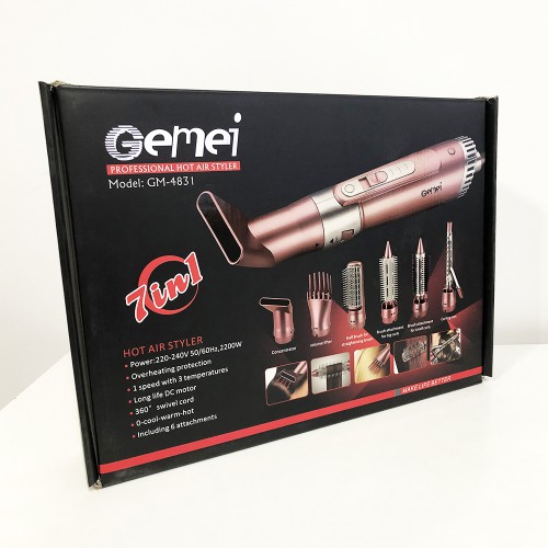 Щипці фен для волосся мультистайлер GEMEI GM-4831 7в1, класичний фен для волосся, потужний фен для волосся