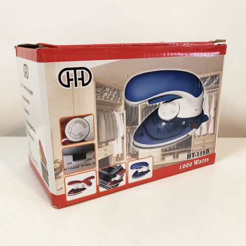 Відпарювач Mini Steam Iron HT-558B, Праска електрична парова, Парова праска для одягу. Колір: синій