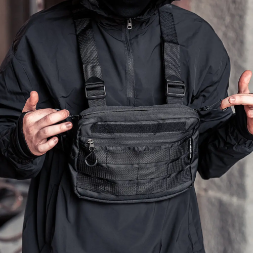 Тактична нагрудна сумка з Cordura 1000D, розгрузка чоловіча чорна