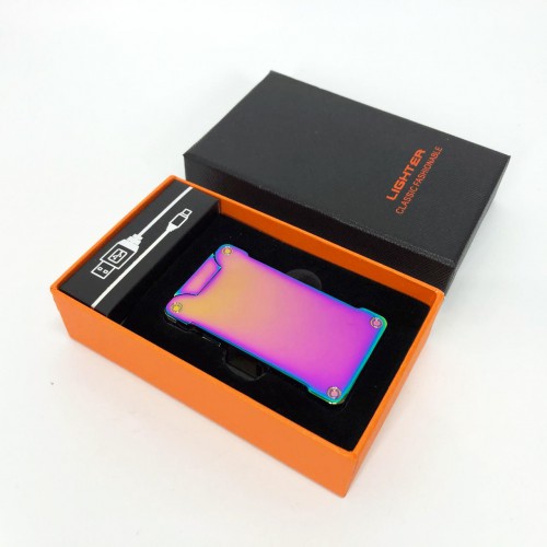 Дугова електроімпульсна запальничка із USB-зарядкою ліхтариком LIGHTER HL-437. Колір: хамелеон