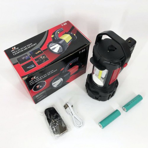 Ручний акумуляторний ліхтар T80C-5W+COB (white/red) із функцією Power Bank. Колір: червоний