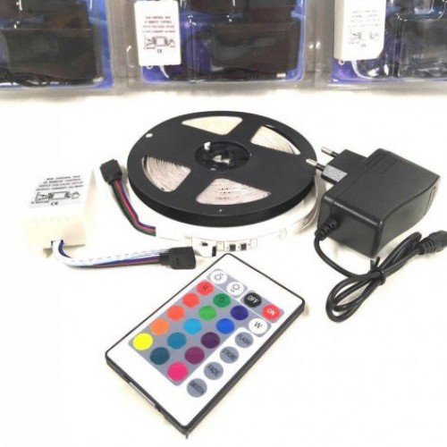 Світлодіодна стрічка SMD 5050 RGB LED 2 м IP65 з пультом та блоком живлення USB, 2м, Стрічка світлодіодна 5050