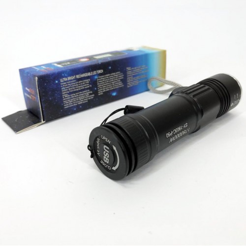 Ліхтар SY-1903C-P50+SMD+RGB Alarm, ЗУ USB, кишеньковий ліхтар із usb зарядкою, надпотужний ліхтарик