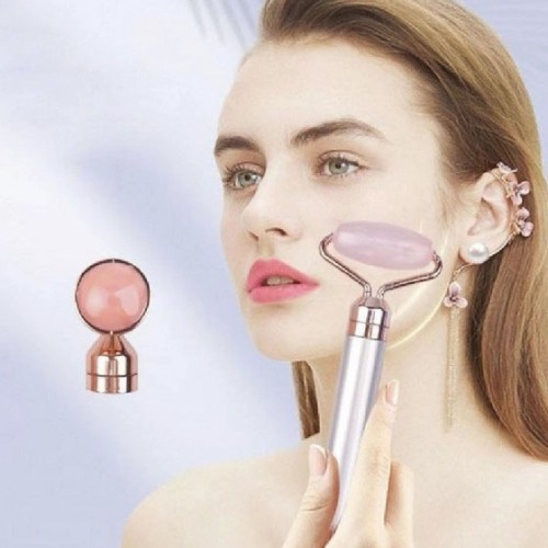 Масажер ролик електричний для особи Facial Roller Massager. Колір бежевий