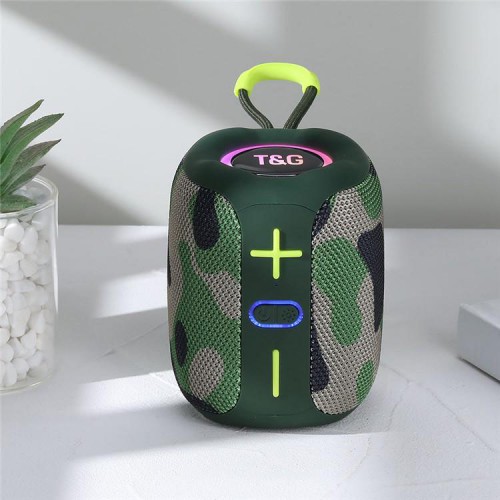 Портативна Bluetooth колонка TG658 8W з RGB підсвічуванням, Гучна блютуз колонка. Колір: камуфляж
