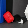 Чохол на AirPods плетена шкіра. червоний