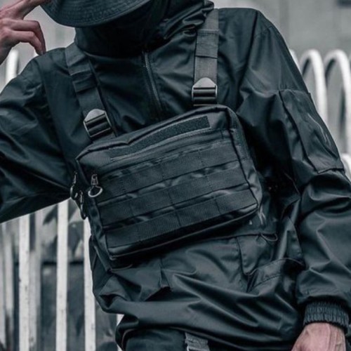Тактична нагрудна сумка з Cordura 1000D, розгрузка чоловіча чорна
