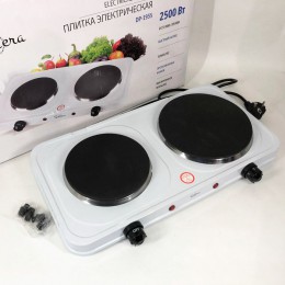 Плитка електрична Suntera DP-1935W, 2500W, 2 конфорки різного діаметру, 2 конфорки. Колір: білий