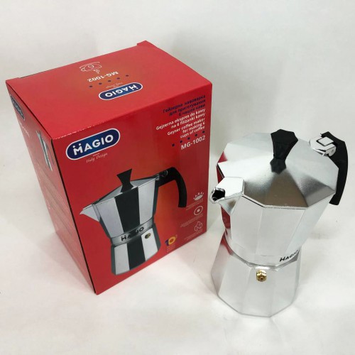 Гейзерна кавоварка Magio MG-1002 300 мл, гейзер для кави, кавоварка гейзерного типу, кавоварка для дому