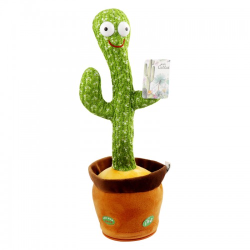 Танцюючий кактус співаючий 120 пісень з підсвічуванням Dancing Cactus TikTok іграшка Повторюшка кактус