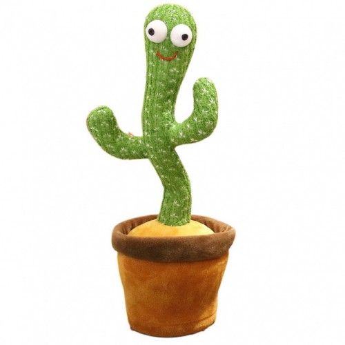 Танцюючий кактус співаючий 120 пісень з підсвічуванням Dancing Cactus TikTok іграшка Повторюшка кактус