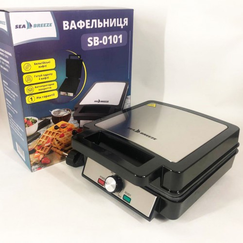 Електровафельниця для бельгійських вафель SeaBreeze SB-0101 1200 Вт, Якісна вафельниця для вафель
