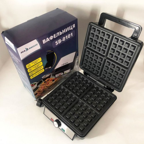 Електровафельниця для бельгійських вафель SeaBreeze SB-0101 1200 Вт, Якісна вафельниця для вафель