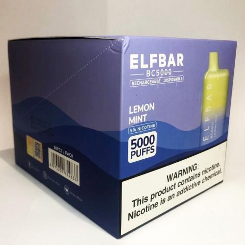 Elf Bar BC5000 5%. Лимон М'ята (Lemon Mint)