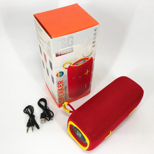 Портативна Bluetooth колонка TG654 8W з підсвічуванням, блютуз колонка для вулиці. Колір: червоний