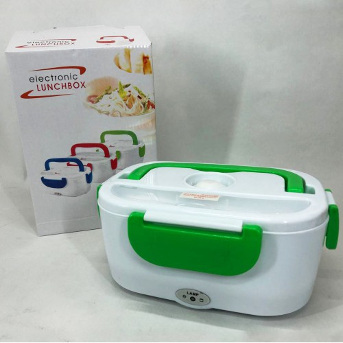 Ланч бокс електричний з підігрівом Lunch Heater 220 V Pro, Термос для їжі для дітей. Колір: зелений