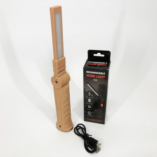 Ліхтар поворотний Worklight G52-LED+COB з магнітом та гаком, Кемпінговий складаний ліхтар