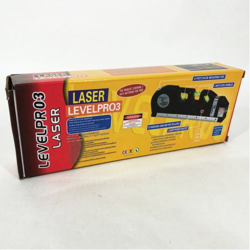 Лазерний рівень Laser Level Pro 3 з вбудованою рулеткою, Високоточний лазерний рівень