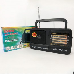 Радіоприймач Kipo KB-409AC потужний радіо FM c usb живлення від батареї R20 або від мережі Чорний