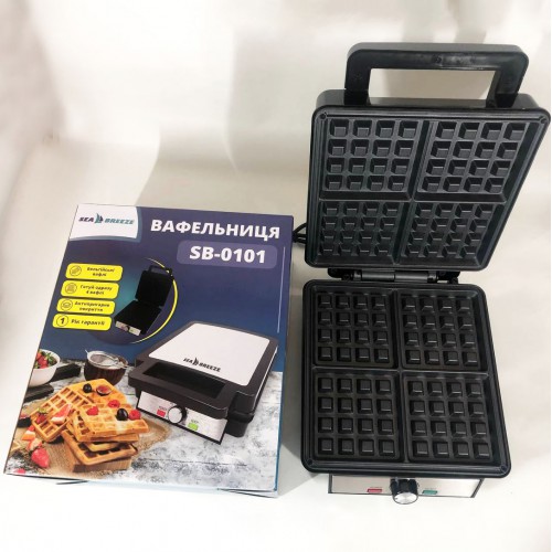 Електровафельниця для бельгійських вафель SeaBreeze SB-0101 1200 Вт, Якісна вафельниця для вафель
