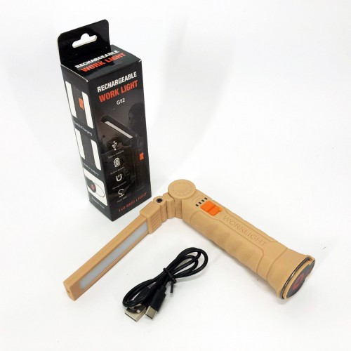 Ліхтар поворотний Worklight G52-LED+COB з магнітом та гаком, Кемпінговий складаний ліхтар