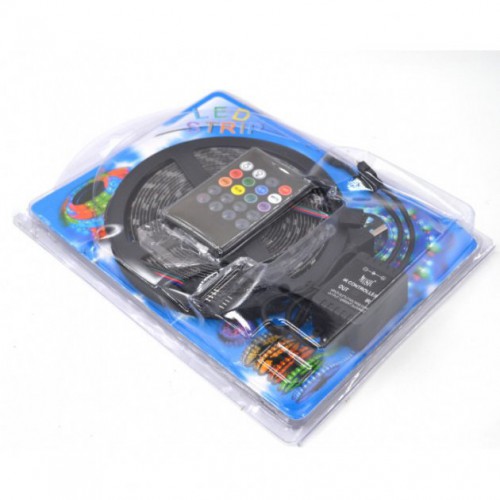 Світлодіодна стрічка SMD 5050 RGB LED 2 м IP65 з пультом та блоком живлення USB, 2м, Стрічка світлодіодна 5050