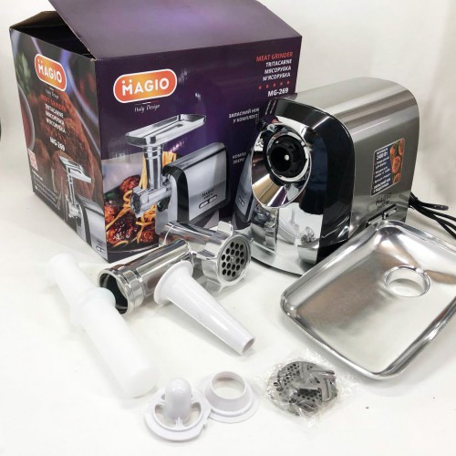 М'ясорубка Magio MG-269, 2400 W, м'ясорубка електрична метал, м'ясорубка з металевим редуктором