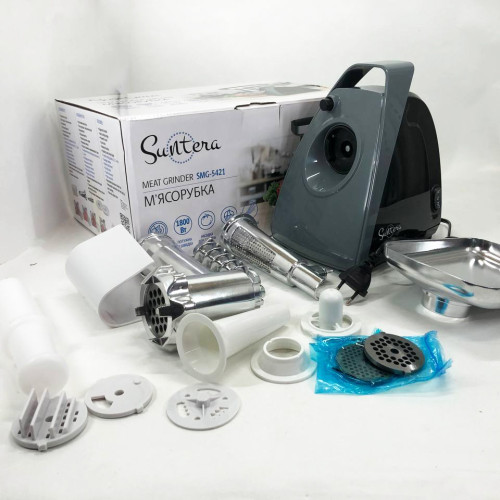 М'ясорубка Suntera SMG-5421B 1800 Вт, м'ясорубка електрична для м'яса, м'ясорубка для домашньої ковбаси